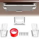 NiHome Akrilik Masa Altı Dizüstü Bilgisayar Montajı, Kolay Kurulum Ayarlanabilir Dizüstü Bilgisayar Tutacağı, MacBook, Notebook, Modem, TV Kutusu, PS4 Slim ve Klavye için Çizilmeye Dayanıklı Masa Altı