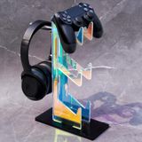 NiHome Iridescent Acrylic Multi-Tier Universal Game Controller Headset Holder Stand for PS5 Xbox ONE Switch Colorful Controller Stand Gaming Accessories Anti-Slip Stable Headphone Holder (3-Tier)