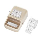 NIIMBOT B21 etiket yazıcısı, 1 rulo başlangıç bandı, Bluetooth kendinden yapışkanlı etiketleme cihazı, yazdırma cihazı, baskı boyutu 20 – 50 mm, iOS ve Android ile uyumlu, ev, ofis için (bej)