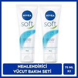 NIivea Soft Nemlendirici Bakım Kremi 75 ml, Jojoba Yağı, E Vitamini, El Yüz Vücut, Yumuşak Cilt Hissi, X2 Adet