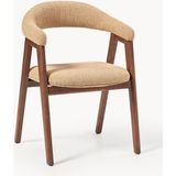 Nik Kollu Sandalye – Şık Tasarım, 32 Kg/m³ Dolgu, Fsc Sertifikalı Meşe Gövde - Bej - Kahve - Kazayağı