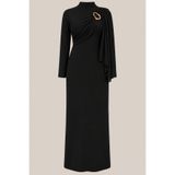 Nika Fashion Sandy Toka Detaylı Boğazlı Elbise