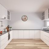 Nikaa Shop Krem 36 cm Dekoratif Mutfak Duvar Saati