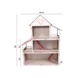 Nikadu 60 cm Ahşap Çoçuk Bebek Oyun Evi Beyaz