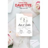 Nikah Nişan Düğün Davetiyesi Baskılı Zarflı 100 Adet Davetiye