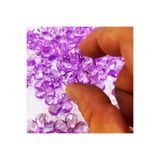 Nikah Şekeri Market Akrilik 30mm (3cm) Mor Renk Çiçek Model Boncuk Ortası Delikli 40 Adet