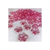 Nikah Şekeri Market Akrilik 30mm (3cm) Pembe Renk Çiçek Model Boncuk Ortası Delikli 40 Adet