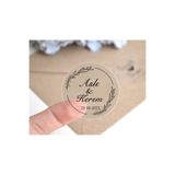 Nikah Şekeri Market Yuvarlak Şeffaf İsim Etiketi Çiçekli 3,5 x 3,5 cm 75 Adet Kına Nişan Nikah Düğün Yapışkanlı Sticker