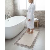 Nikar Home Pamuklu Kaymaz Taban Dikdörtgen Banyo Paspası – Yüksek Emici Pamuk Dokuma Banyo Halısı - Bej - 60 x 100 cm