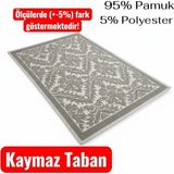 Nikar Home Pamuklu Kaymaz Taban Dikdörtgen Banyo Paspası – Yüksek Emici Pamuk Dokuma Halısı Banyo Mutfak Oturma Oda - Bej - 60 x 100 cm