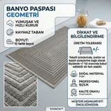 Nikar Home Pamuklu Kaymaz Taban Dikdörtgen Banyo Paspası – Yüksek Emici Pamuk Dokuma Halısı Banyo Mutfak Salon - Bej - 100 x 150 cm