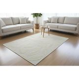 Nikar Home Pamuklu Kaymaz Taban Dikdörtgen Banyo Paspası – Yüksek Emici Pamuk Dokuma Halısı Banyo Mutfak Salon - Krem - 120 x 180 cm