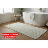 Nikar Home Pamuklu Kaymaz Taban Dikdörtgen Banyo Paspası – Yüksek Emici Pamuk Dokuma Halısı Banyo Mutfak Salon - Krem - 50 x 80 cm