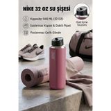 Nike 32 Oz (946 ml) Paslanmaz Çelik Su Şişesi / Spor Matarası - Pembe