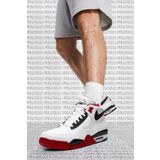 Nike Air Flight Legacy Mens Leather Sneaker Bilekli Hakiki Deri Spor Ayakkabı Kırmızı Beyaz