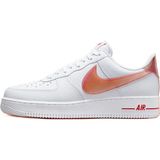 Nike Air Force 1 '07 Jumbo Swoosh Leather Deri Erkek Spor Ayakkabı Beyaz Turuncu - Beyaz - Kiremit