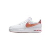 Nike Air Force 1 07 Jumbo Swoosh Leather Hakiki Deri Beyaz Turuncu Erkek Spor Ayakkabı
