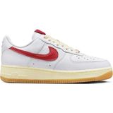 Nike Air Force 1 '07 Leather White Hakiki Deri Sneaker Ayakkabı Beyaz Kırmızı Swoosh