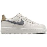 Nike Air Force 1 Af1 Gs Leather Unisex Sneaker Swoosh Hakiki Deri Günlük Spor Ayakkabı Krem Gri