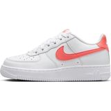 Nike Air Force 1 Af1 Gs Leather Unisex Sneaker Turuncu Swoosh Hakiki Deri Günlük Spor Ayakkabı Beyaz-Turuncu - Turuncu - Beyaz