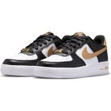 Nike Air Force 1 Low (Gs) Siyah Beyaz Altın Unisex Sneaker Spor Ayakkabı | CT3839-009