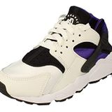 NIKE Air Huarache, kadın spor ayakkabısı, Beyaz Siyah Mor 105, 36.5 EU