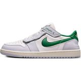 Nike Air Jordan 1 Low Flyase Mens Leather Sneaker Hakiki Deri Lastik Bağcıklı Erkek Günlük Spor Ayakkabı Beyaz