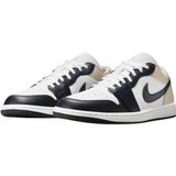 Nike Air Jordan 1 Low Leather Sneaker Hakiki Deri Erkek Spor Ayakkabı Siyah Krem