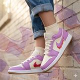 Nike Air Jordan 1 Low Se Gs Peanut Butter & Jelly Mor Spor Ayakkabı | HJ5961-500