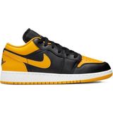 Nike Air Jordan 1 Low(Gs) Leather Sneaker Deri Siyah Sarı Unisex Spor Ayakkabı - Beyaz