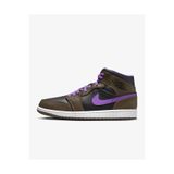 Nike Air Jordan 1 Mid Erkek Basketbol Ayakkabısı, Palomino/Wild Berry/Beyaz, 46 Beden