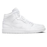 Nike Air Jordan 1 MİD Erkek Sneaker Hakiki Deri Bilekli Spor Ayakkabı Beyaz
