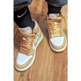 Nike Air Jordan 1 Mid Leather Sneaker Hakiki Deri Bilekli Günlük Taba Unisex Spor Ayakkabı
