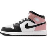 Nike Air Jordan 1 Mıd Leather Unisex Sneaker Hakiki Deri Bilekli Günlük Spor Ayakkabı Siyah-Beyaz - Siyah - Beyaz