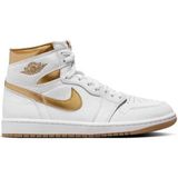 Nike Air Jordan 1 Mid Retro Sneaker Deri Bilekli Spor Ayakkabı Beyaz-Gold