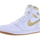 Nike Air Jordan 1 MİD Retro Unisex Sneaker Hakiki Deri Bilekli Spor Ayakkabı Beyaz-Gold 38