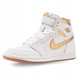 Nike Air Jordan 1 MİD Retro Unisex Sneaker Hakiki Deri Bilekli Spor Ayakkabı Beyaz-Gold 39