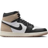 Nike Air Jordan 1 Mid Retro Unisex Sneaker Hakiki Deri Bilekli Spor Ayakkabı Siyah Beyaz - Siyah - Beyaz