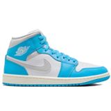 Nike Air Jordan 1 Mid Unisex Leather Sneaker Hakiki Deri Bilekli Günlük Spor Ayakkabı Beyaz Mavi