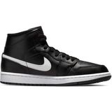 Nike Air Jordan 1 Mid Unisex Leather Sneaker Hakiki Deri Bilekli Günlük Spor Ayakkabı Siyah