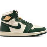 Nike Air Jordan 1 Retro High Og Unisex Sneaker Hakiki Deri Bilekli Günlük Spor Ayakkabı Beyaz-Yeşil