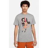 Nike Air Jordan 5 Mens Ss Crew Grafik Baskılı Erkek Tişört Gri