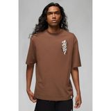 Nike Air Jordan Zion Sneaker School Mens Tee Black Grafik Baskılı Erkek Tişört Kahverengi - XL