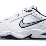 Nike Air Monarch IV erkek spor ayakkabısı, Beyaz Midnight Navy Metalik Gümüş, 39 EU