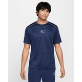 Nike Air Run Dri Fit Erkek Koşu Spor T-Shirt - Ter Tutmayan Performans Tişört - HM0195 - Lacivert