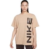 Nike Air Sportswear Tee Loose Ft Kadın Büyük Beden %100 Pamuk Tişört Açık Kahve - Açık Kahverengi