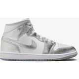 Nike Basketbol Ayakkabı Air Jordan 1 Mid Se 'metallic Silver' (W) Tekstil Dış Materyal - Gümüş