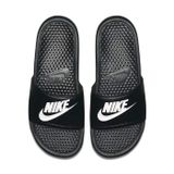 NIKE Benassi JDI erkek terlik terlik sandalet, Siyah Beyaz, 46 EU