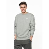 Nike Bv2662-063M Nsw Club Crw Bb Düz Yaka Uzun Kollu Siyah - Gri - Gümüş Erkek Sweatshirt