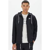 Nike Club Woven Men's Full Zip Jacket Erkek Bol Kesim Dokuma Spor Ceket Siyah - XL